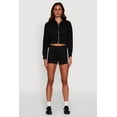 thumbnail image 2 of Womens Iris High Waisted Varsity Stripe Fleece Shorts, 2 of 4