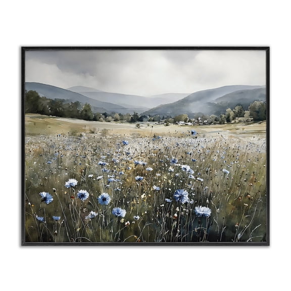Stupell Industries Farmhouse Sapphire Speckled Fields Black Framed Giclee Art, 14 x 11, by Franklyn Gregory