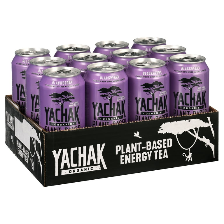 Yachak Yerba Mate Drink, Blackberry, 16 oz, 12 Pack, Healthy