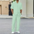 thumbnail image 4 of Fgnfyis Men's Suits Stylish Casual Set for Everyday Wear Sports Relaxation and Beach Activities Pure Color Design Comfortable Fit for Spring and Summer Seasons Mens Outfits Light Green S, 4 of 4