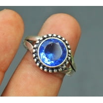 Octagon Sky Blue Aquamarine Ring in 925 Sterling Silver