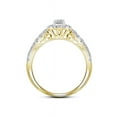 thumbnail image 2 of 14kt Yellow Gold Womens Round Diamond Halo Split-shank Bridal Wedding Engagement Ring Band Set 1.00 Cttw (Certified), 2 of 3