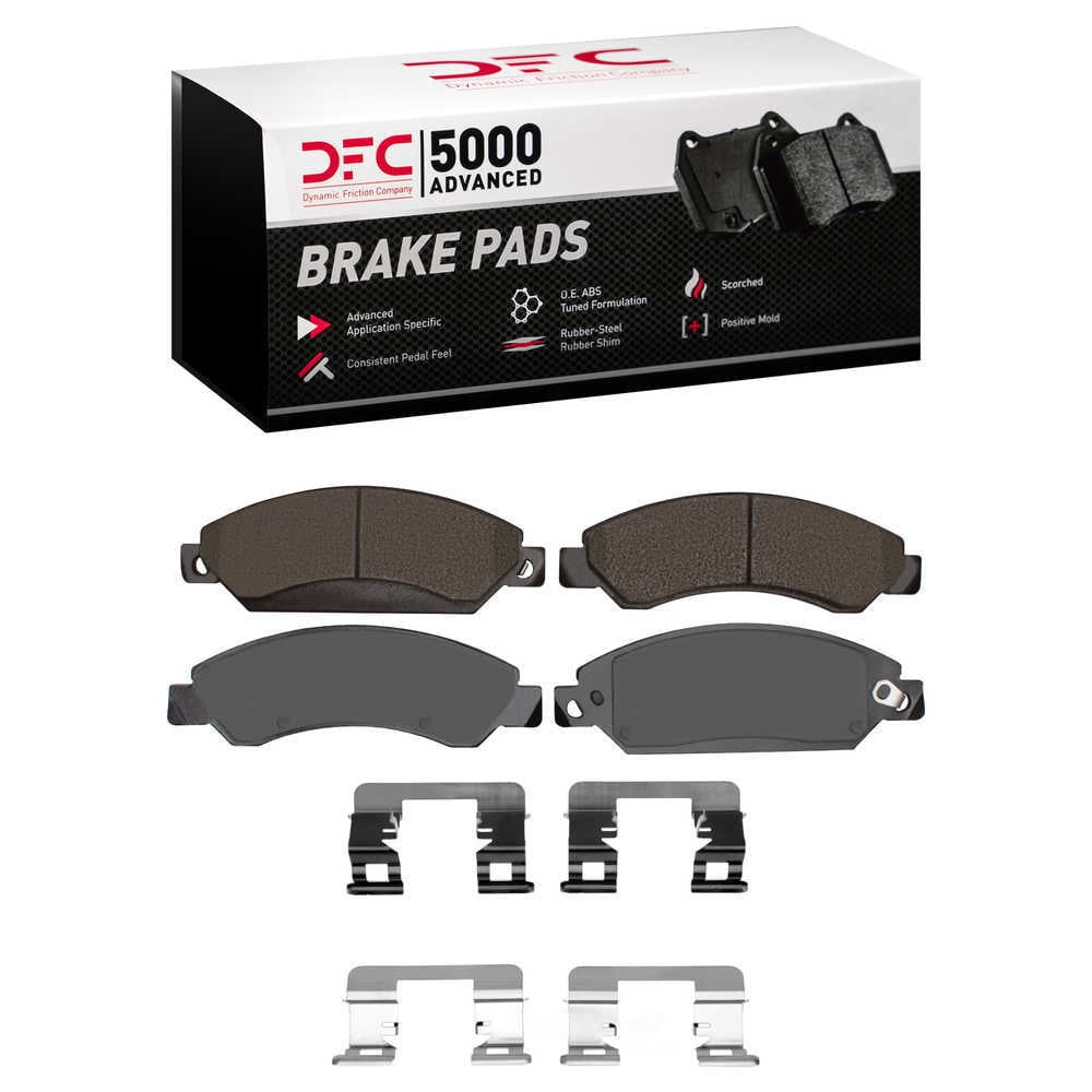 Dynamic Friction Company 1551-1092-01 DFC 5000 Advanced Brake Pads - Ceramic and Hardware Kit - OE