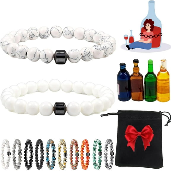 2 PCS Anti Alcohol Bracelet, 2025 New Anti-Alcohol Bracelet for Women/Men, Stop Drinking Bracelets Reduces Drinking Cravings