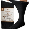 thumbnail image 4 of Comfello 3 Pairs Men's Diabetic Socks, Non-Binding Crew Socks, Extra Wide 9-11 Black, 4 of 4