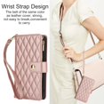thumbnail image 3 of Decase for Samsung Galaxy A56 5G Wallet Phone Case with Crossbody Lanyard Strap&Wrist Strip,Shockproof Stylish Zipper Pockets Case with Card Slots+Cash Slots,PU Leather Folio Book Design,Rosegold, 3 of 9