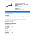 thumbnail image 2 of Front Left Outer Tie Rod End - Compatible with 2005 - 2022 Nissan Frontier 2006 2007 2008 2009 2010 2011 2012 2013 2014 2015 2016 2017 2018 2019 2020 2021, 2 of 2