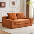 thumbnail image 7 of 71.65" Boneless Cloud Loveseat, Comfortable Deep Seat Sofa Bed, Reversible Cushion with Pillows, Modern Small Corduroy Couch for Living Room Bedroom, No Assembly Required (Orange), 7 of 7