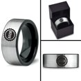 thumbnail image 4 of Tungsten Beer Bottle Cap Band Ring 8mm Men Women Comfort Fit Brushed Gray Flat Cut Black Polished, 4 of 4