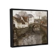 thumbnail image 3 of Classic Canal Neighborhood Scenery Landscape Painting Jet Black Framed Art Print Wall Art, 3 of 6