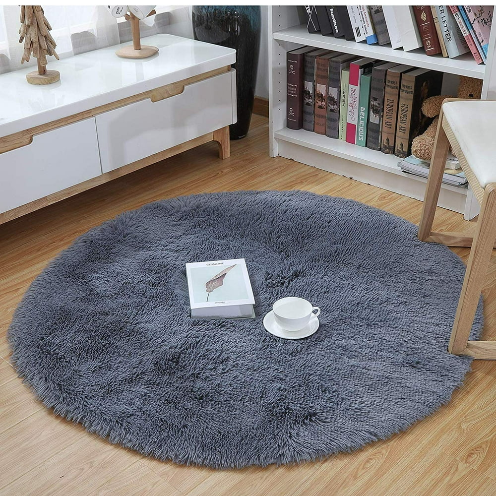 Clearance 47inch Modern Soft Fluffy Floor Rug AntiSkid Shag Area Rug Shaggy Carpet Yoga Play