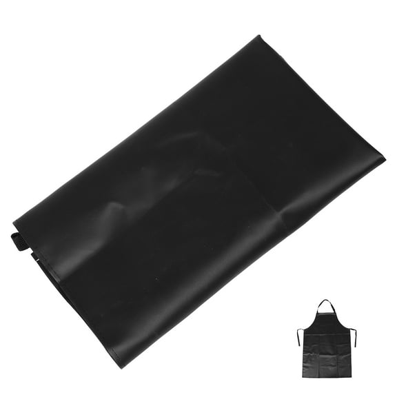 HEMOTON Black PU Leather Waterproof Oil-Resistant Apron Dishwashing Work Apron Dishwasher Apron Cleaning Apron Industrial Apron Butcher Apron for Home Kitchen