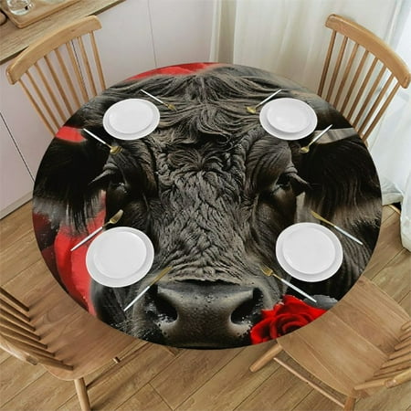 

Orinice Romantic Round Table Cover Stain Resistant Washable Indoor Outdoor Tablecloth Kitchen Dining Wedding Parties Full Width Single-Sided Printing 100% Polyester Fiber 42-46