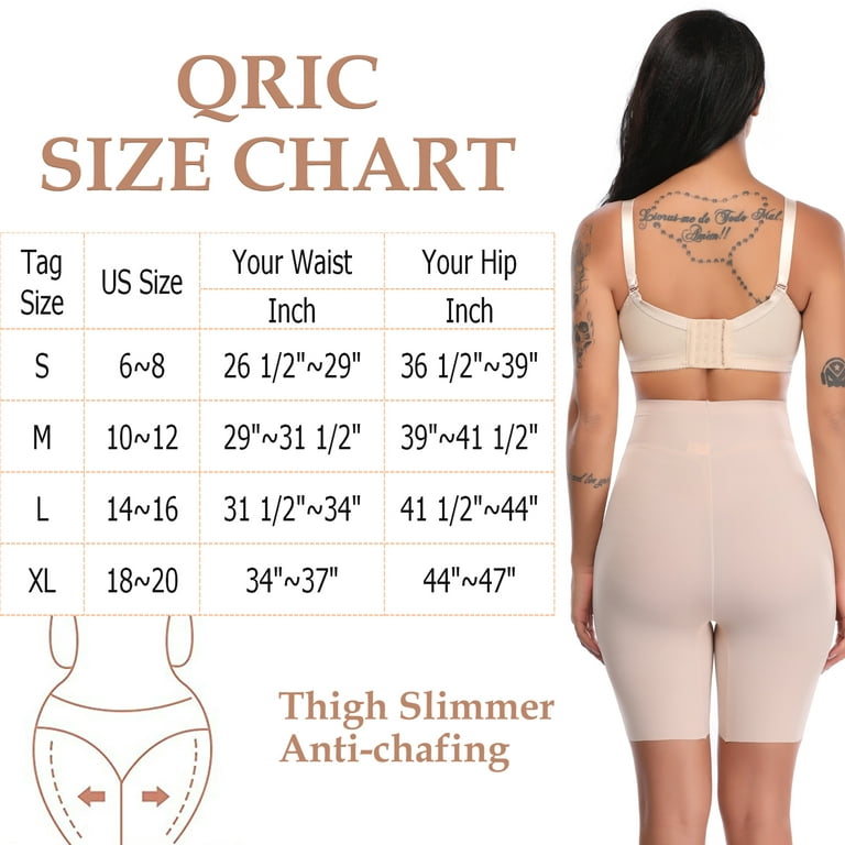 QRIC High Waist Shapewear Shorts for Women Thigh Slimmer Body Shaper  Anti-chafing Under Dress Slip Shorts Single Pack Black