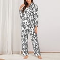 thumbnail image 2 of KLL Hand Drawn Snake Print Women's Long Sleeve Pajamas with Pants Sleepwear Loungewear 2 Set-Large, 2 of 7