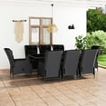 thumbnail image 1 of vidaXL 9 Piece Outdoor Dining Set with Cushions Poly Rattan Dark Grey, 1 of 12