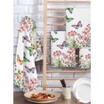thumbnail image 2 of Pink Flowers Kitchen Dish Towels for Drying Dishes Set of 4, Spring Floral Butterfly Elegant Pastoral Waffle Weave Microfiber Hand Tea Bathroom Towels Quick Dry & Absorbent Towel 15.7x23.6, 2 of 7