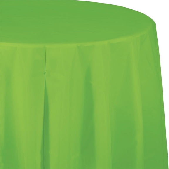 12 Count Bulk Pack Fresh Lime Round Plastic 82 inch Table Covers
