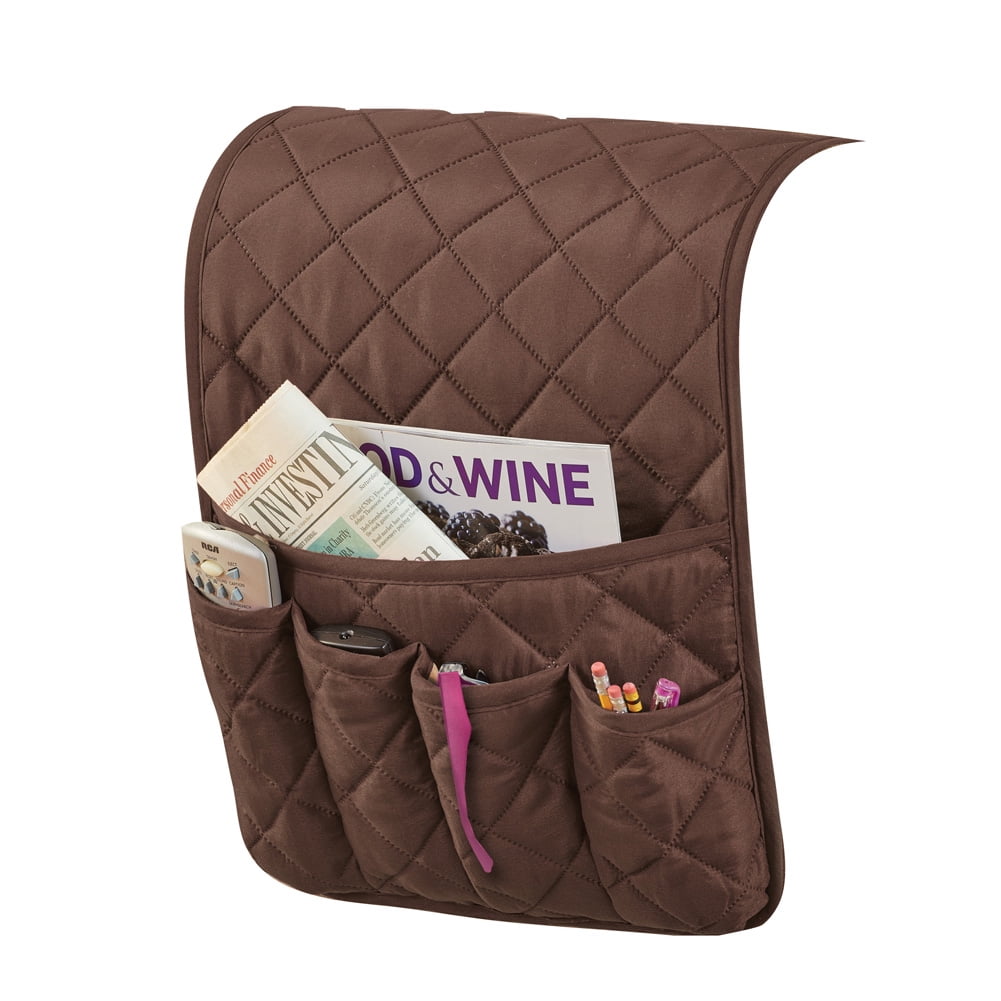Quilted Organizer and Space Saving Armrest Cover with 1 Large and 4