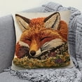 thumbnail image 5 of Coollooc Funny Donkey Decorative Throw Pillow Covers, 18x18 Inch Animal Embroidery Square Pillowcase for Living Room, Bed Decor, Patio, Car, Donkeys Country Sofa Cushion Cases(Fox), 5 of 7
