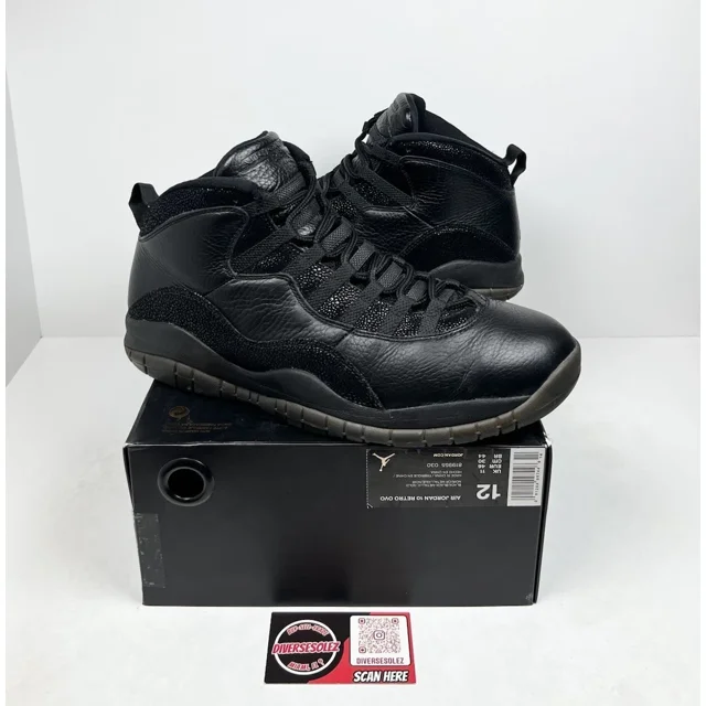 Size 12 - OVO x A i r-Jor-dan 10 Retro Black?? LIGHTLY WORN!