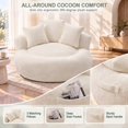 thumbnail image 7 of 5FT Oversized Round Memory Foam Bean Bag Chair with 3 Accent Pillows, 7 of 7
