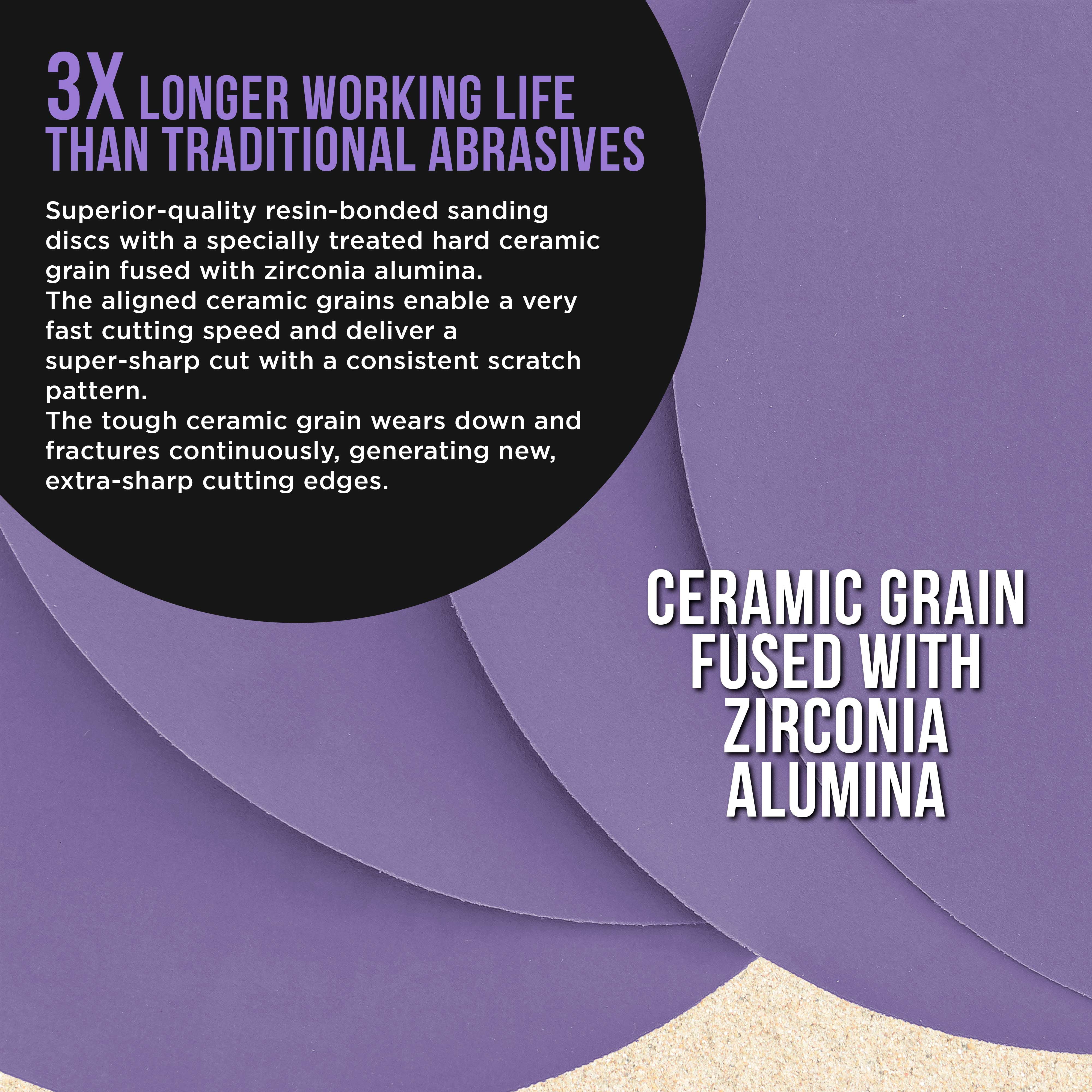 Dura-Gold Premium 1500 Grit 6" PSA Purple Film Ceramic Sanding Discs, Box of 50 - Self Adhesive Stickyback Sandpaper for DA & Random Orbital Sanders - Abrasive Sand Auto Paint, Metal,working