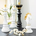 thumbnail image 2 of Navaris Chess Statue Decor Piece - 16" Tall Decorative Resin Sculpture - Large Game Figure Decoration Ornament for Home, Office, Study - Black King, 2 of 6