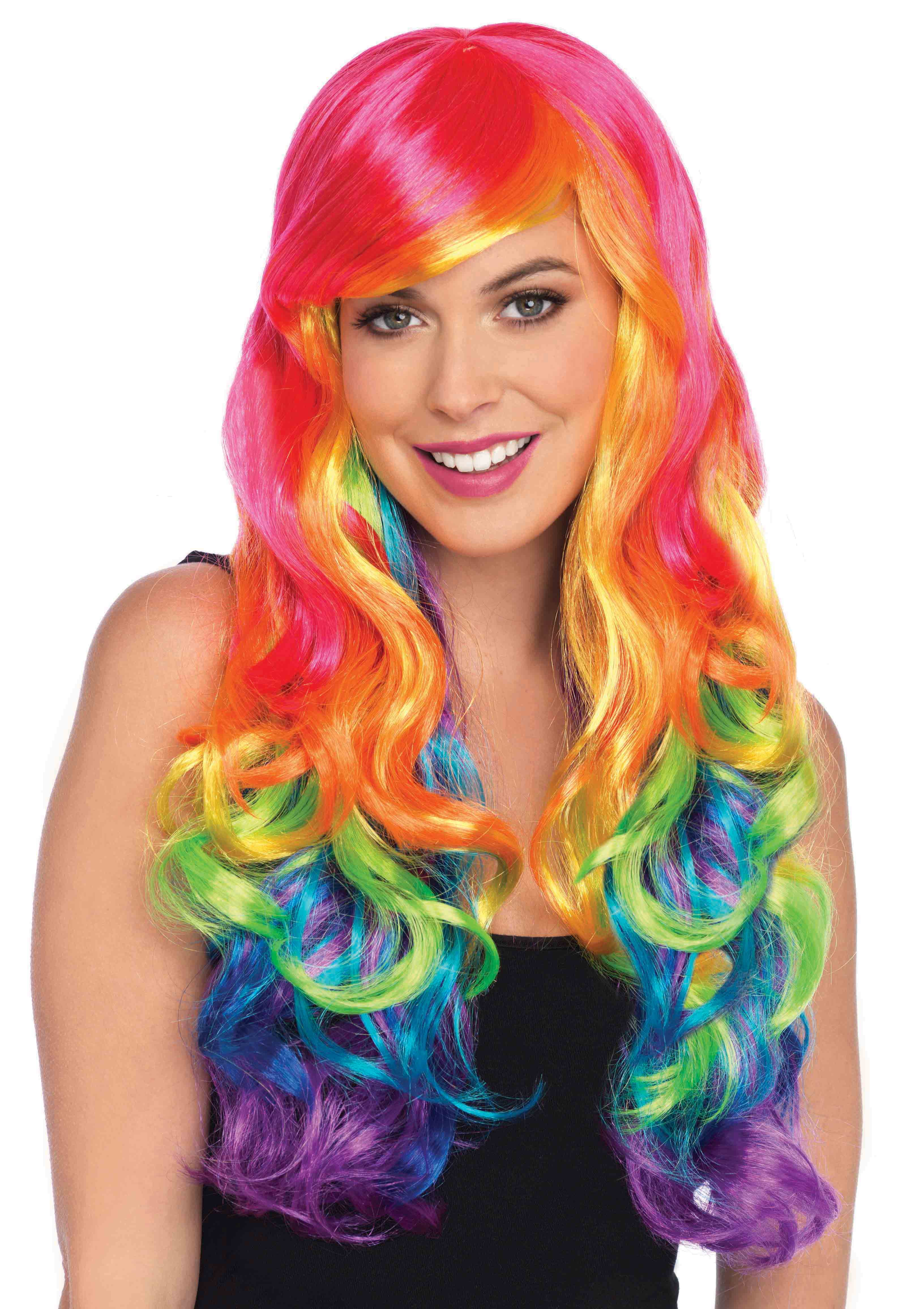 Halloween Bright Rainbow Wig Walmart Com Walmart Com