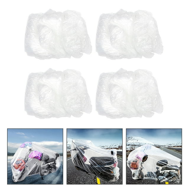 NUOLUX 4Ud Funda Desechable Para Motocicleta Transparente Protección Contra Lluvia Y Suciedad En Exteriores