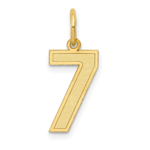 FJC Finejewelers 14k Yellow Gold Medium Satin Number 7 Charm