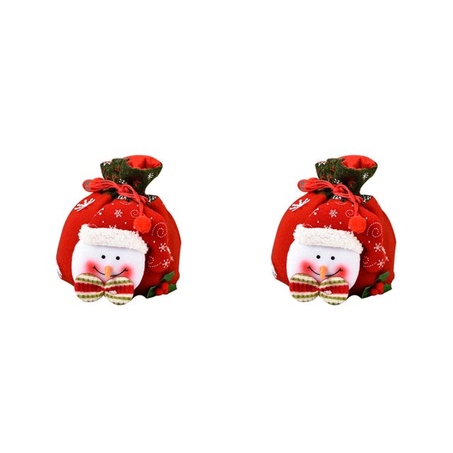 Yuarrent Regalos de Navidad Bolsa Cordón Lindos Chocolates Pequeños Juguetes Bolsa de Dulces Hotel Comedor Bar Tienda Decoración Colgantes Muñeco de nieve 2Conjunto