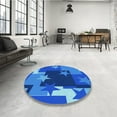 thumbnail image 4 of Ahgly Company Machine Washable Indoor Rectangle Transitional Blueberry Blue Area Rugs, 8' x 10', 4 of 7