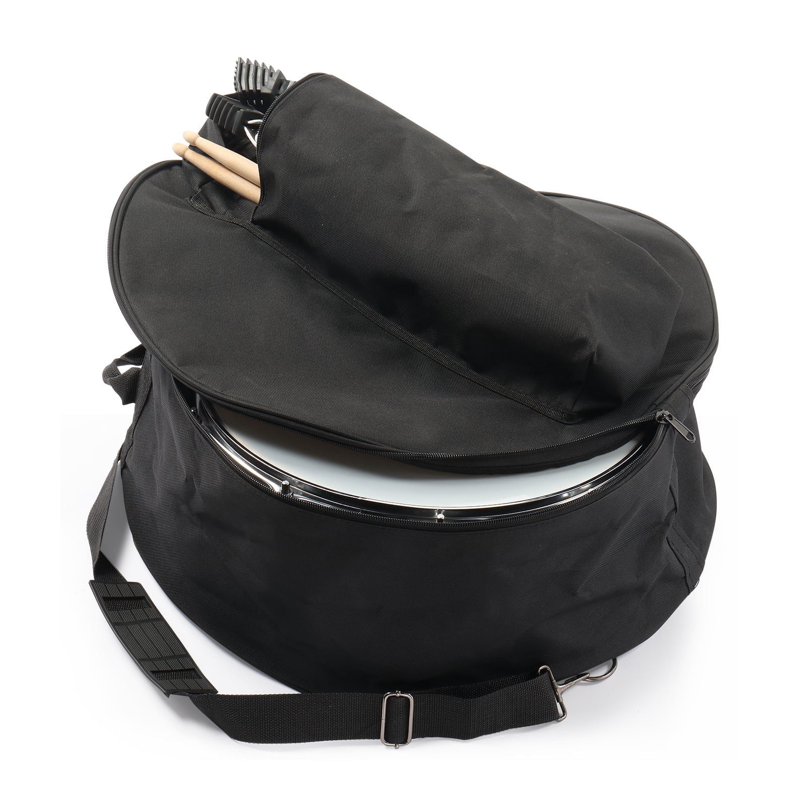 Ktaxon 14" x 5.5" Snare Drum Set for Beginners, Includes Drumstick Holder, Bag, Strap, Mute Pad & Sticks , Black