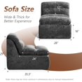 thumbnail image 2 of Boneless Chair, Double-Layer Armless Floor Sofa with High Density Memory Foam, No Assembly Togo Sofa, Chenille Bean Bag Chairs for Living Room, Bedroom, Comfy Cloud Chair (Grey), 2 of 14