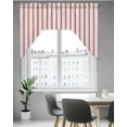 thumbnail image 5 of Red Striped Swag Valance for Windows 56'' x 36'', Red White Stripes Farmhouse Light Filtering Kitchen Curtains Valances for Bathroom/Living Room/Bedroom/Café, Rod Pocket Curtain Panel, 5 of 6