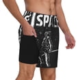 thumbnail image 2 of Kdxio Astronaut At Spacewalk Print Men'S Swim Trunks With Compression Liner 7 Inch Inseam Quick Dry Swim Shorts, 2 of 7