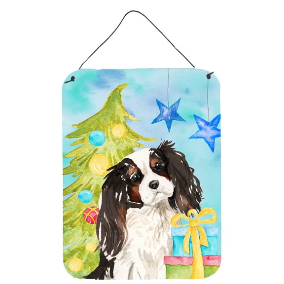 Tricolor Cavalier Spaniel Christmas Wall or Door Hanging Prints