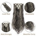 thumbnail image 2 of MY-LADY 8PCS Synthetic Clip in Hair Extensions Double Weft Full Head HairPiece Long Wavy Curly Natural Black Brown Blonde, 2 of 8