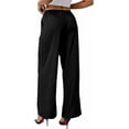 thumbnail image 2 of Sucegi Women's Striped Wide-Leg Pants Elastic Waist with Drawstring | Loose Fit for Concealing Imperfections | Perfect for Daily Commute, 2 of 5