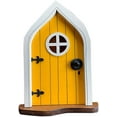 thumbnail image 3 of Fairy Door -Fairy Door for Tree-Fairy Garden-Fairytale Door - Tooth Fairy Door-Fairies Sleeping Door and Windows Tree Statues-Tree Hugger Yard & Garden Sculptures Fairy Mystical Home(Yellow), 3 of 6