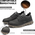 thumbnail image 2 of Men's Business Oxford Comfortable Lightweight Leather Casual Walking Breathable Office Flat Non-Slip Cushioned Shoes Gray 11.5 US, 2 of 7