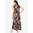 thumbnail image 2 of Roaman's Women's Plus Size Sleveless Hand-Crinkled Button-Front A-Line Maxi – Curvy Breezy Dress, 2 of 3