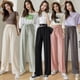 thumbnail image 2 of Pantalones anchos de seda de hielo para mujer, pantalones casuales rectos y sueltos de cintura alta para primavera y verano, pantalones de fregona que adelgazan y combinan con todo, 2 of 5