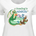 thumbnail image 4 of Inktastic Reading is Magical Dragon Green Dragon with Book Women's Plus Size T-Shirt, 4 of 5