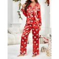 thumbnail image 4 of Conjunto de pijamas antimanchas para mujer, camisa de manga larga suave con botones y pantalones, ropa de dormir para Navidad, 4 of 4