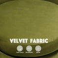 thumbnail image 5 of Modern Swivel Barrel Chair, Green Velvet Round Accent Chair, 360 Swivel Cuddle Vanity Chair, Upholstered Arm Chair for Living Room, Bedroom, Hotel, Studio, Bar, Salon, Right Olive Green, 5 of 18
