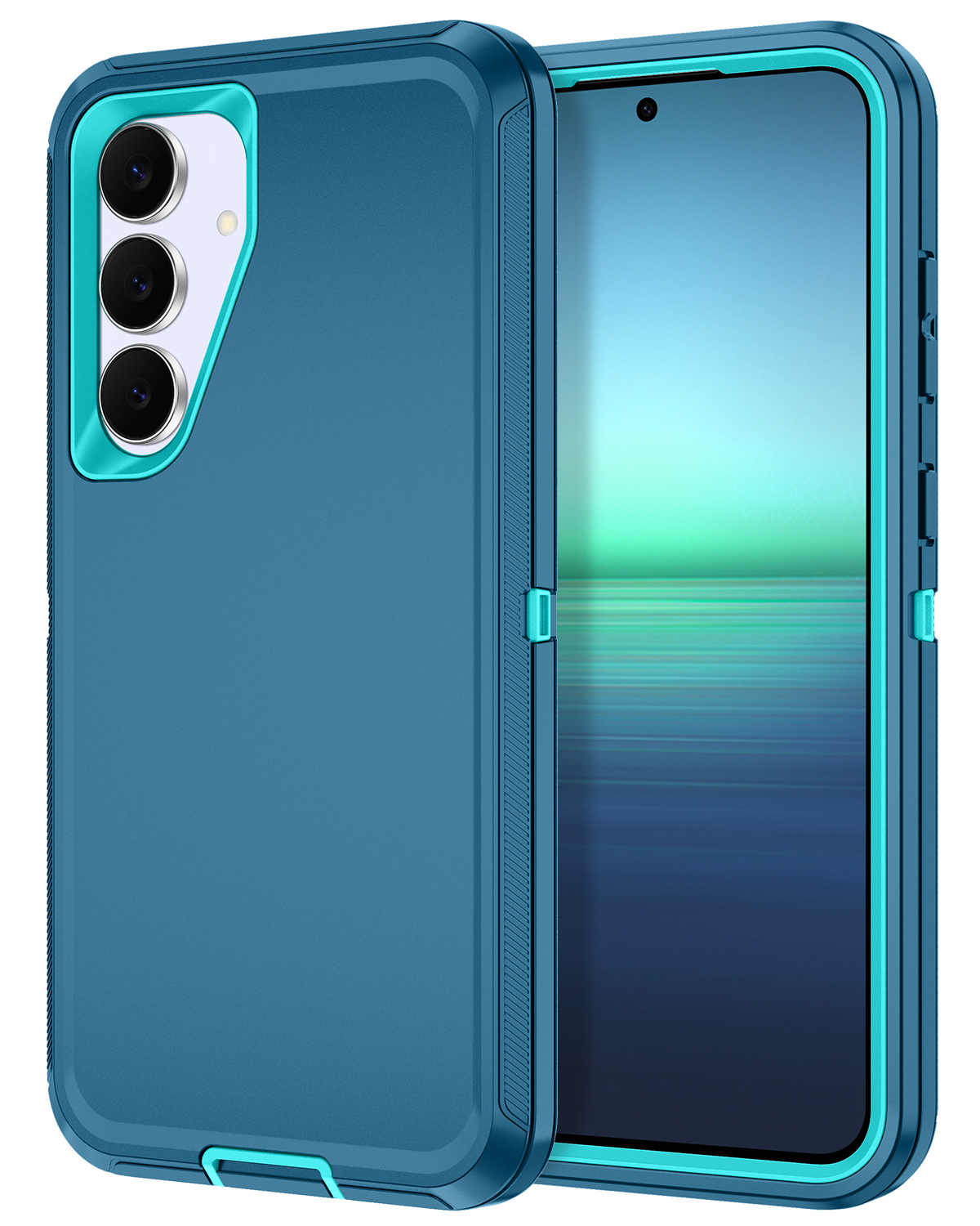 Petocase for Samsung Galaxy S25 FE 5G Case,Shockproof Rugged Full Body Protection Heavy Duty Dust/Drop Proof 3-Layer 6.7'' Cover Case,Turquoise