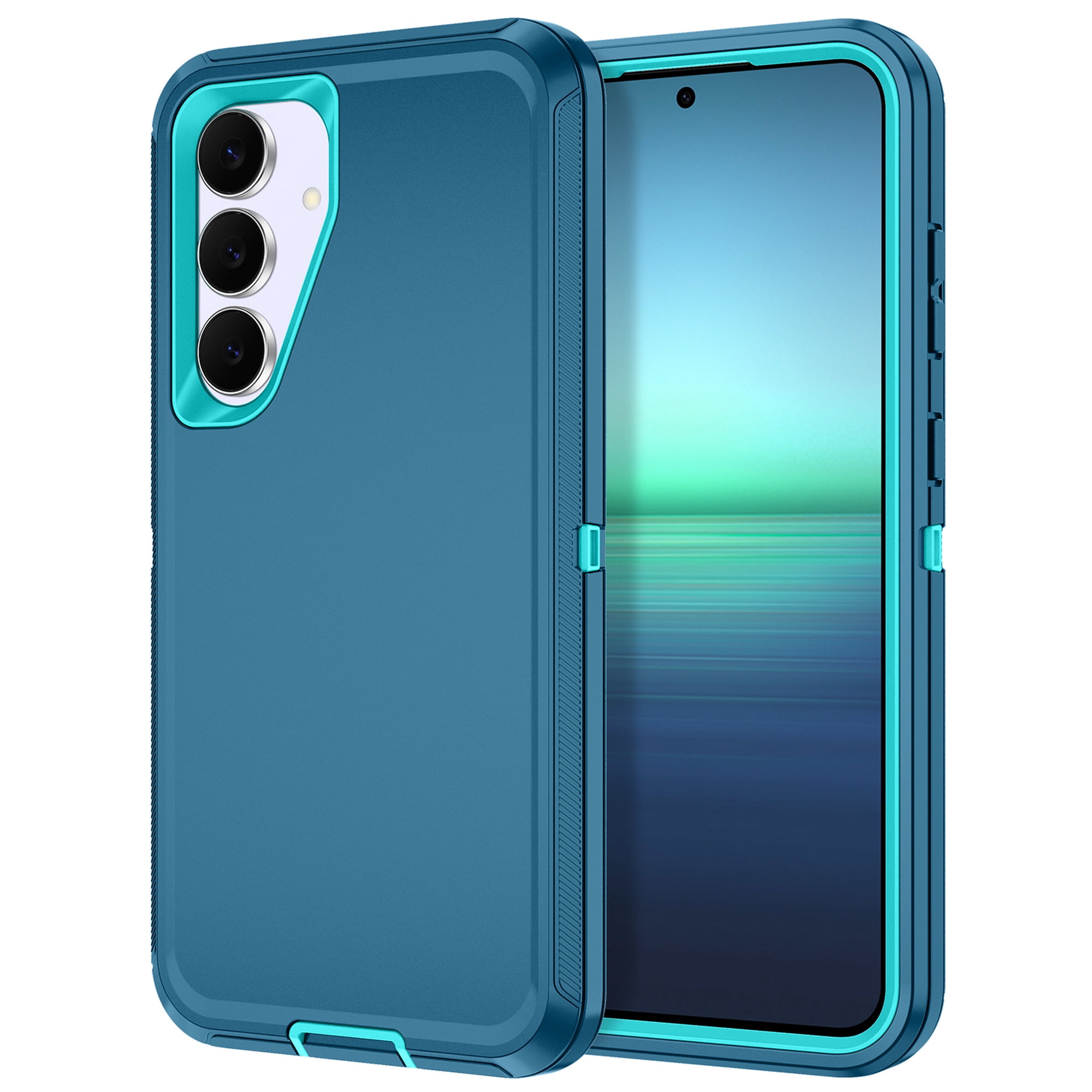 Petocase for Samsung Galaxy S25 FE 5G Case,Shockproof Rugged Full Body Protection Heavy Duty Dust/Drop Proof 3-Layer 6.7'' Cover Case,Turquoise