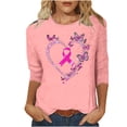 thumbnail image 4 of Hurxie Breast Cancer Shirt Women Breast Cancer Awareness Pink Ribbon T-Shirt Cancer Survivor V-Neck Tops Pink,S, 4 of 5